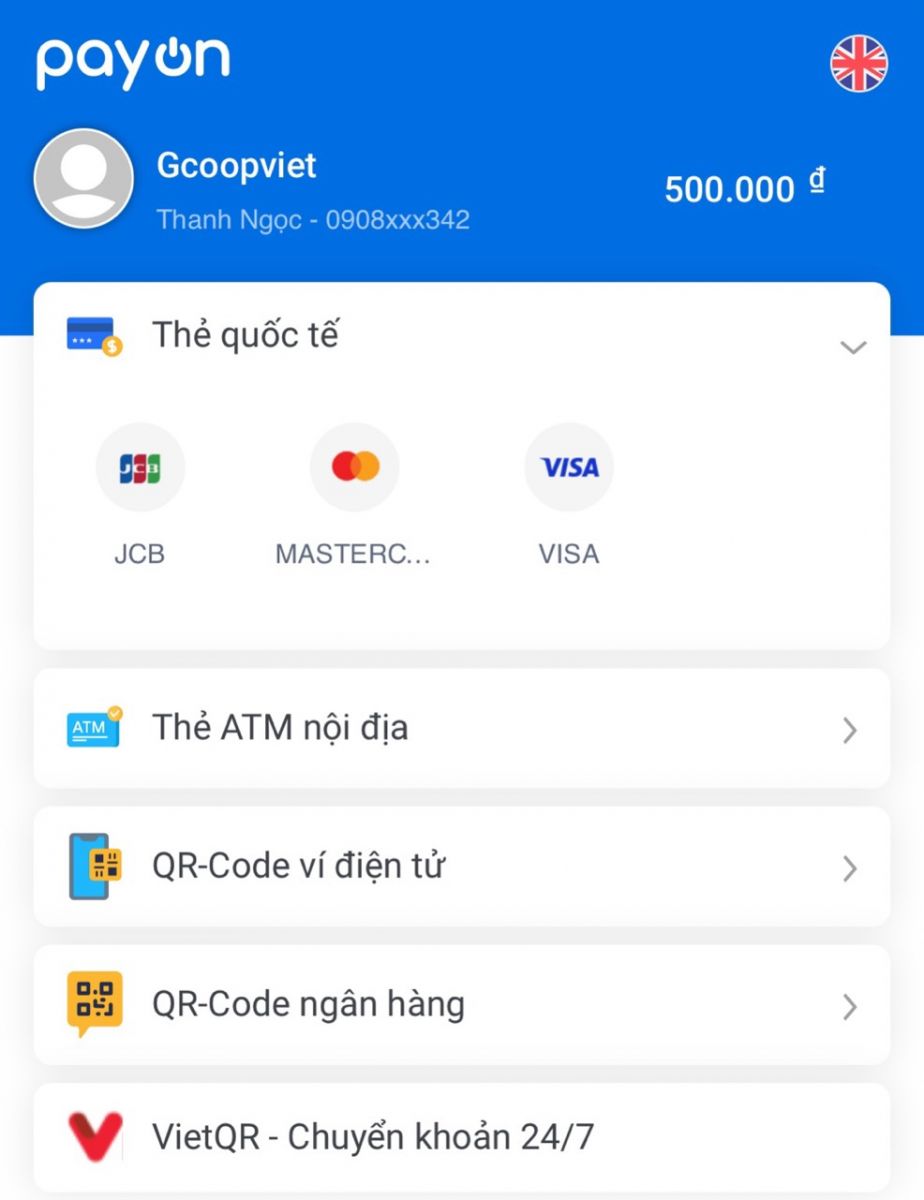 Hướng dẫn thanh toán trên GcoopViet