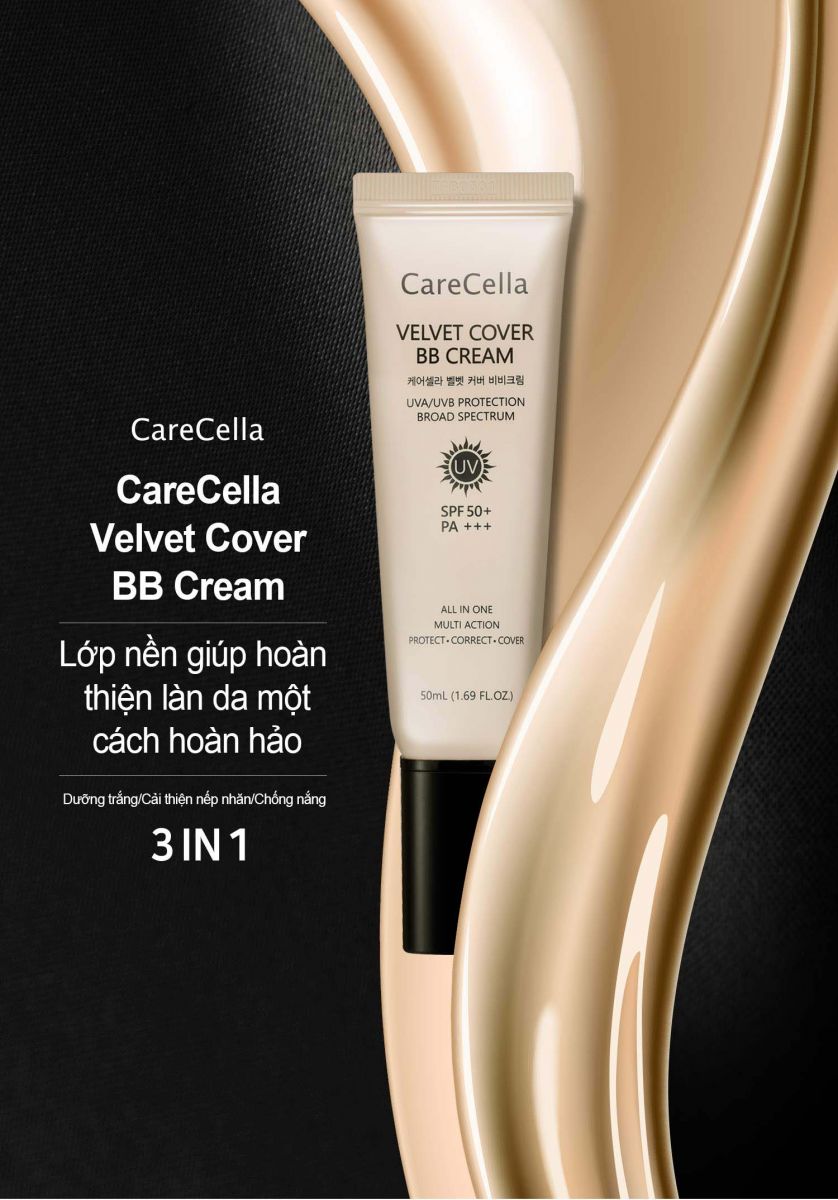 Review kem nền Carecella velvet cover bb cream
