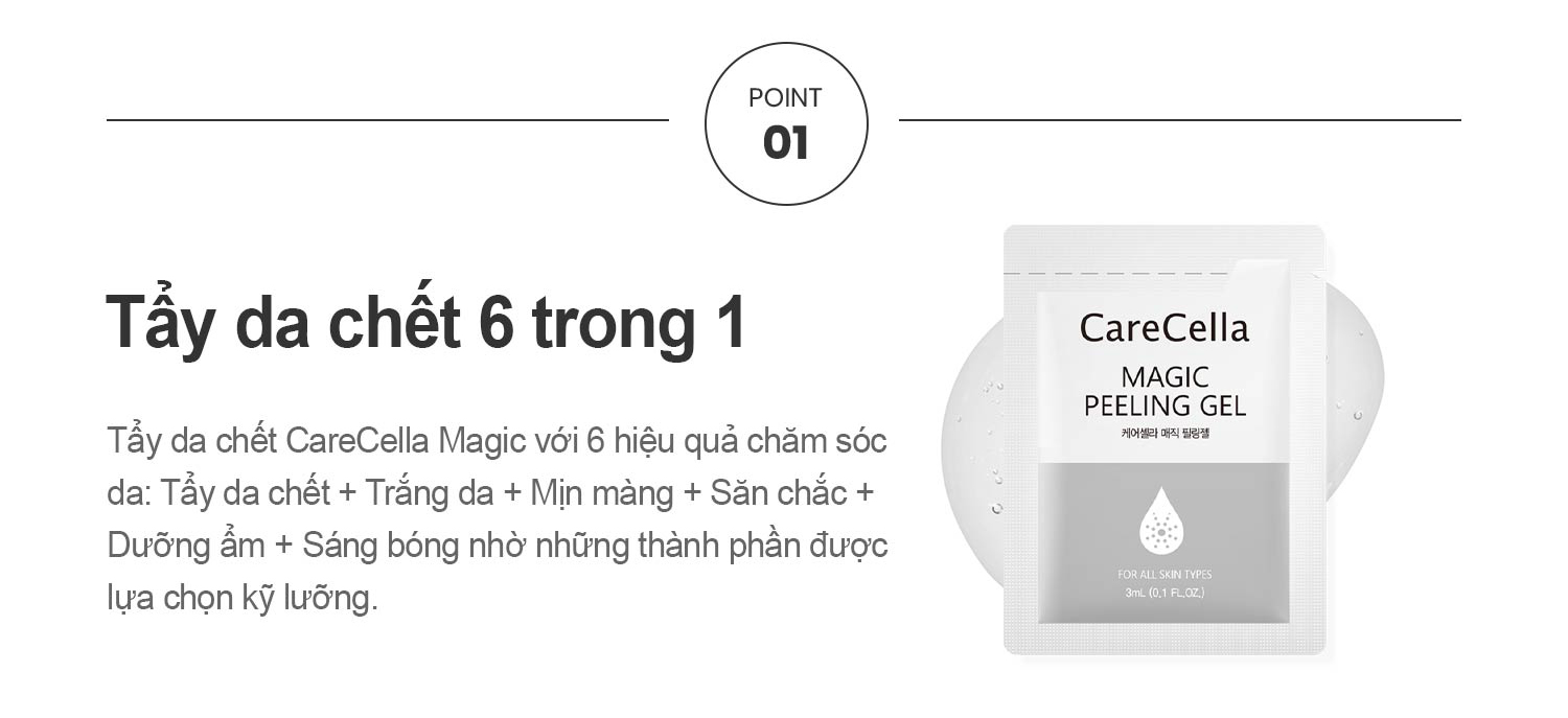 ưu điểm tẩy da chết CareCella Magic Peeling Gel 3mL Mini Pouch 1